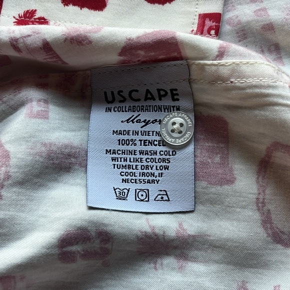 USCAPE X Mayor Stanford University button up shirt screen print short sleeves XL - Picture 10 of 11